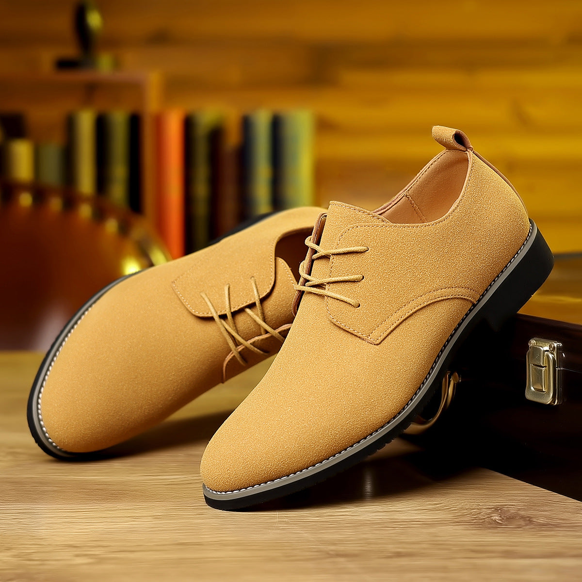 Zapatos de cuero de gamuza informales de tallas grandes para hombre