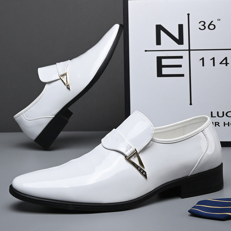 Zapatos de cuero para hombre, clásicos, casuales, de cuero, con punta, que combinan con todo, de estilo británico, resistentes al desgaste