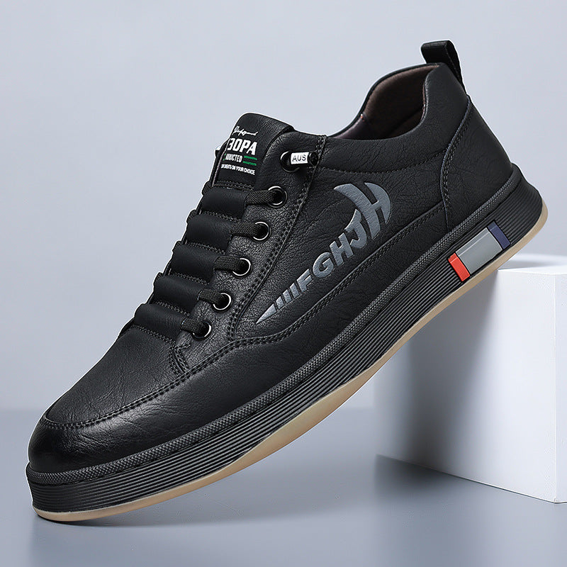 Nuevos zapatos de cuero informales y transpirables para hombre que combinan con todo