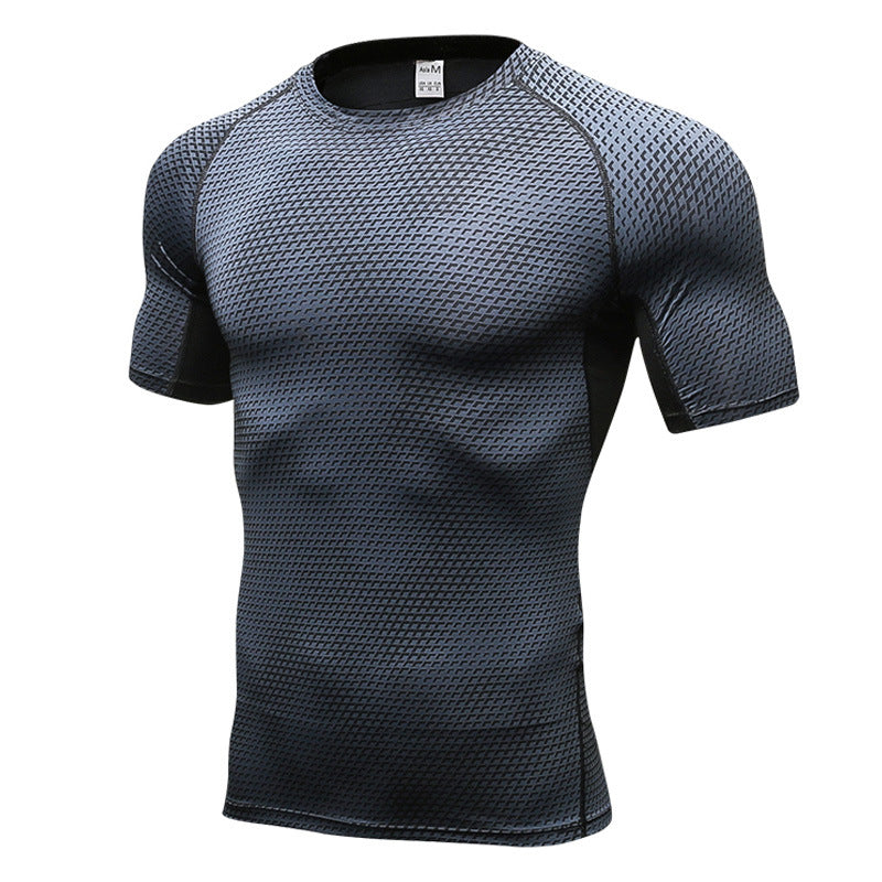 Ropa de hombre de manga corta de secado rápido con impresión 3D para fitness y entrenamiento de running