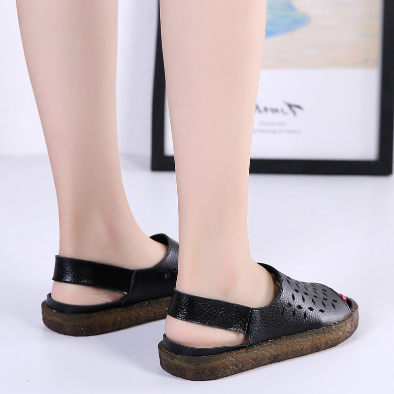 Hollow-out Plus Size Women's Sandals Korean Style Sandals Pregnant Women