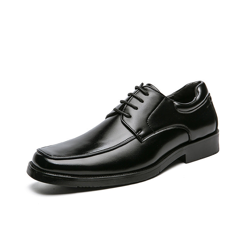 Zapatos de Cuero de Moda Casual de Negocios de Punta Cuadrada de Caña Baja para Hombres