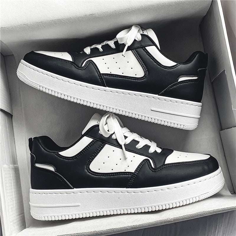 Zapatos Blancos de Plataforma de Cuero Transpirables para Adolescentes a la Moda que Combinan con Todo