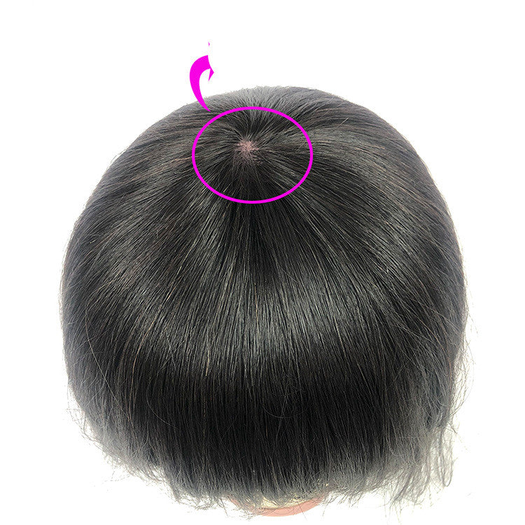 Peluca de pelo humano bob, gorro tejido, corazón superior, es natural y realista
