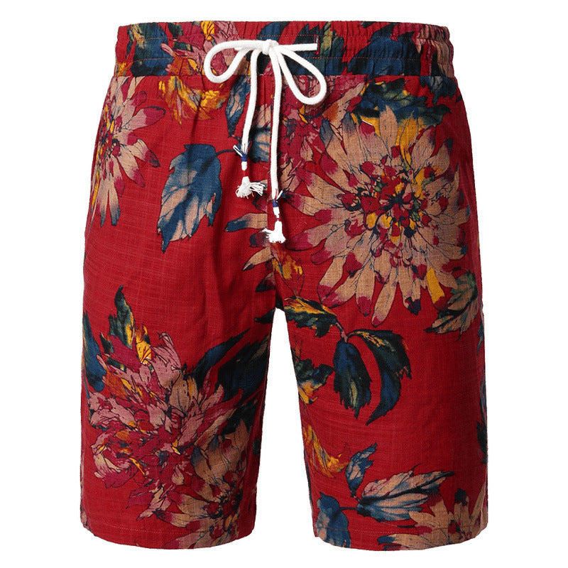 Mens 3D Digital Floral Casual Shorts