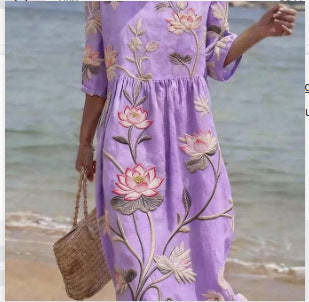 Casual Printed Temperament Long Skirt Girl - DRESS WELL STORE