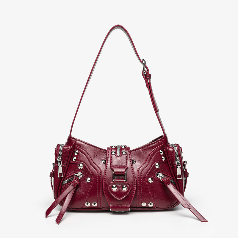 Bolso bandolera de motorista con un solo hombro estilo Y2K atrevido para uso diario