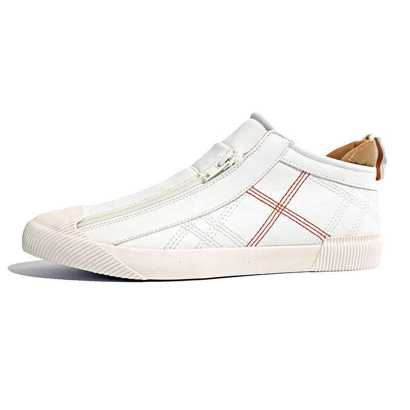 Zapatos de cuero transpirables, informales, a la moda, zapatillas bajas