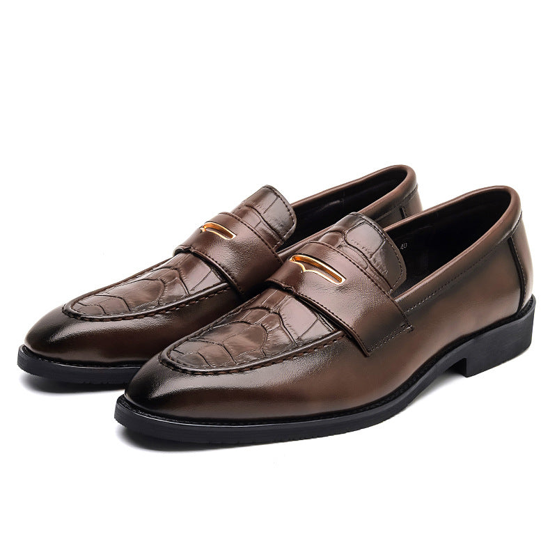 Zapatos de cuero puntiagudos sin cordones para hombre de talla grande para vestir formal o informal de negocios