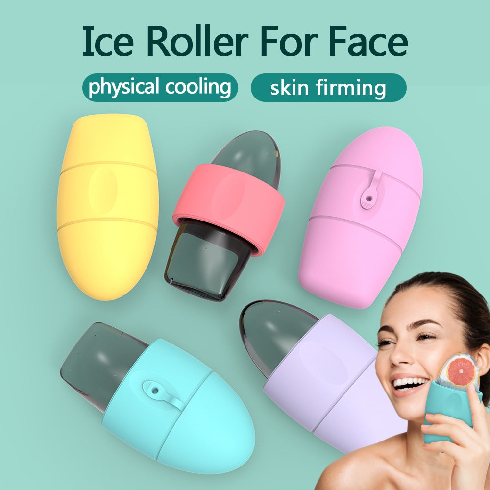Rodillo facial de silicona para hielo, contorno, reducir poros, eliminar ojeras, masajeador de piel, rodillo facial de belleza para ojos, cuello, herramienta para el cuidado de la piel