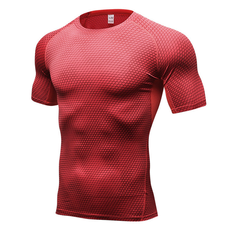 Ropa de hombre de manga corta de secado rápido con impresión 3D para fitness y entrenamiento de running