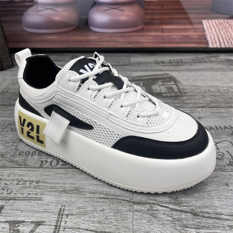 Zapatillas deportivas casuales de hombre de suela gruesa y corte alto con cordones