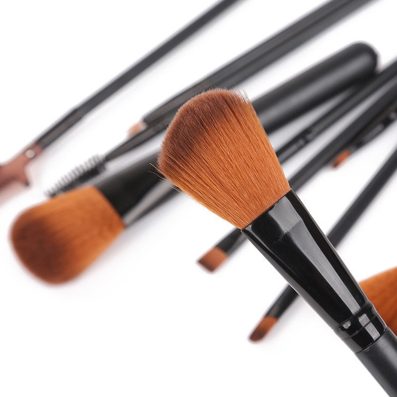 Juego de brochas de maquillaje de 12 piezas para rubor, sombra de ojos, pestañas, iluminador
