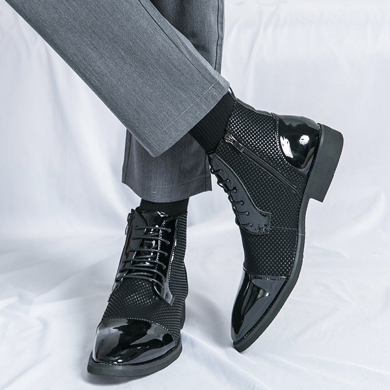 Nueva Moda Botines de Cuero Zapatos Formales de Negocios para Hombres