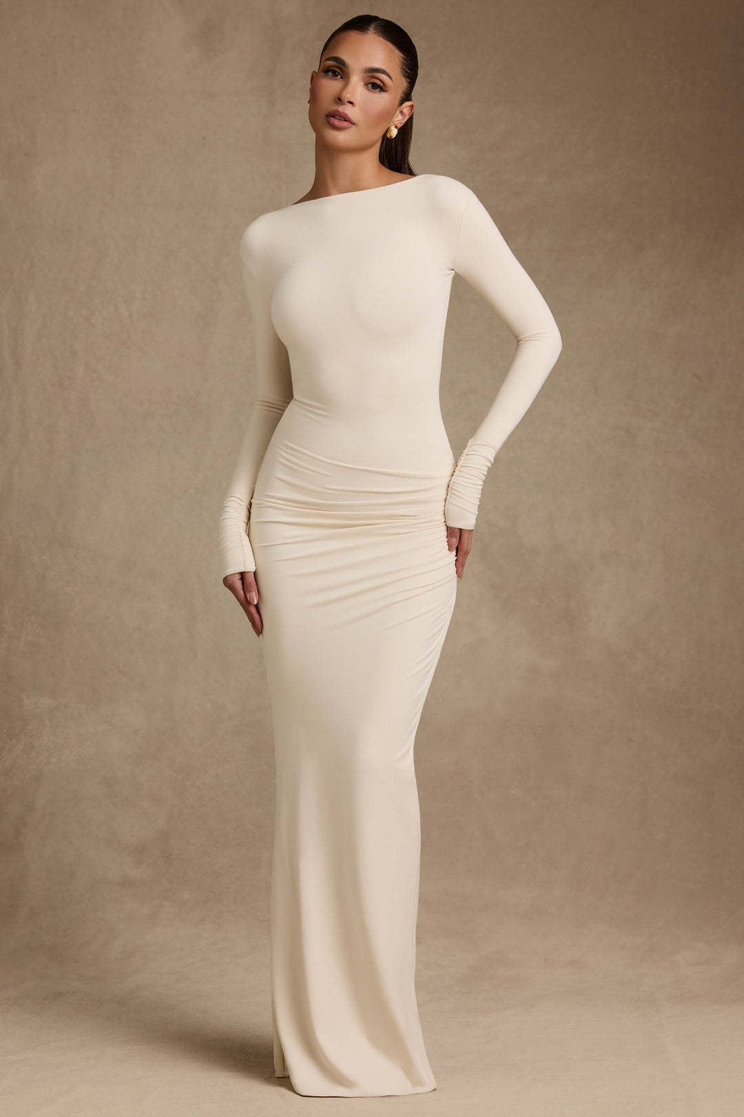 Slimming High-end Solid-color Long Body-hugging Sexy Dress