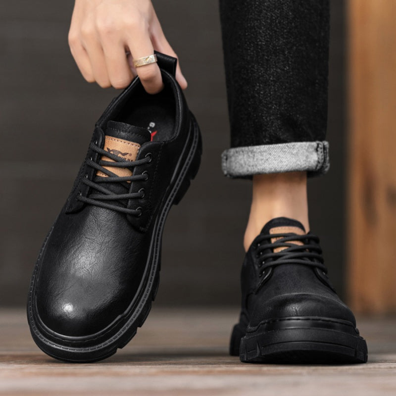 Zapatos de hombre de cuero suave negro de negocios para otoño, para exteriores, estilo británico