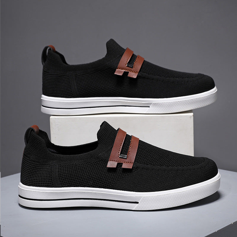 Zapatos informales transpirables de verano para hombre, de malla suave y elástica, ligeros