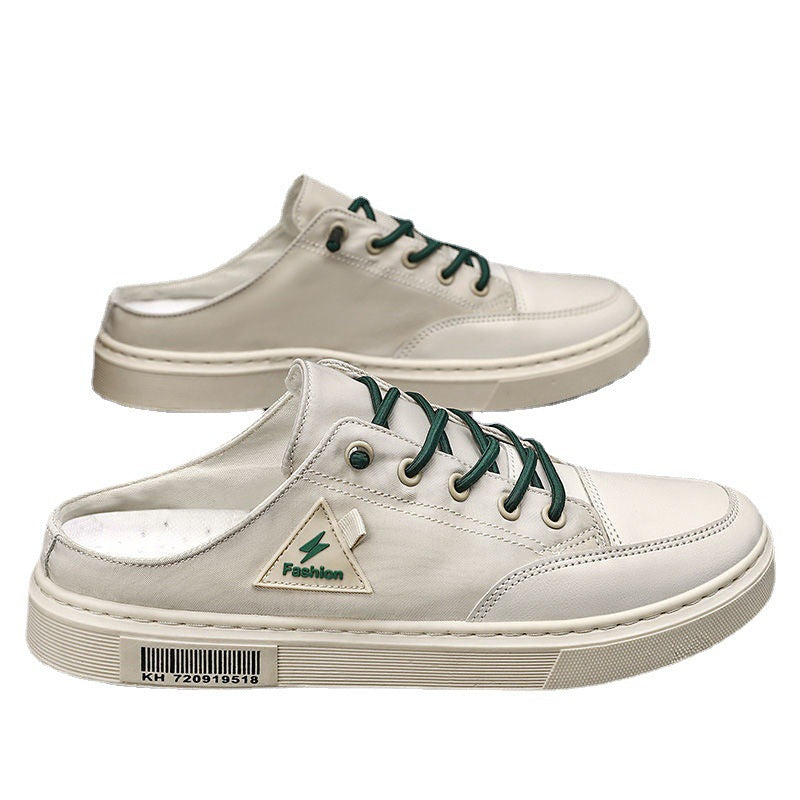 Calzado de verano para hombre, transpirable, desodorante, sin cordones, lofter, medias zapatillas, informal, deportivo, sin talón, a la moda