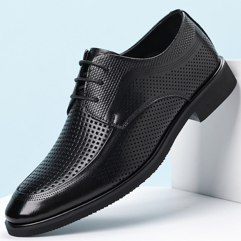 Zapatos de vestir de cuero para ir al trabajo con punta redonda antideslizante