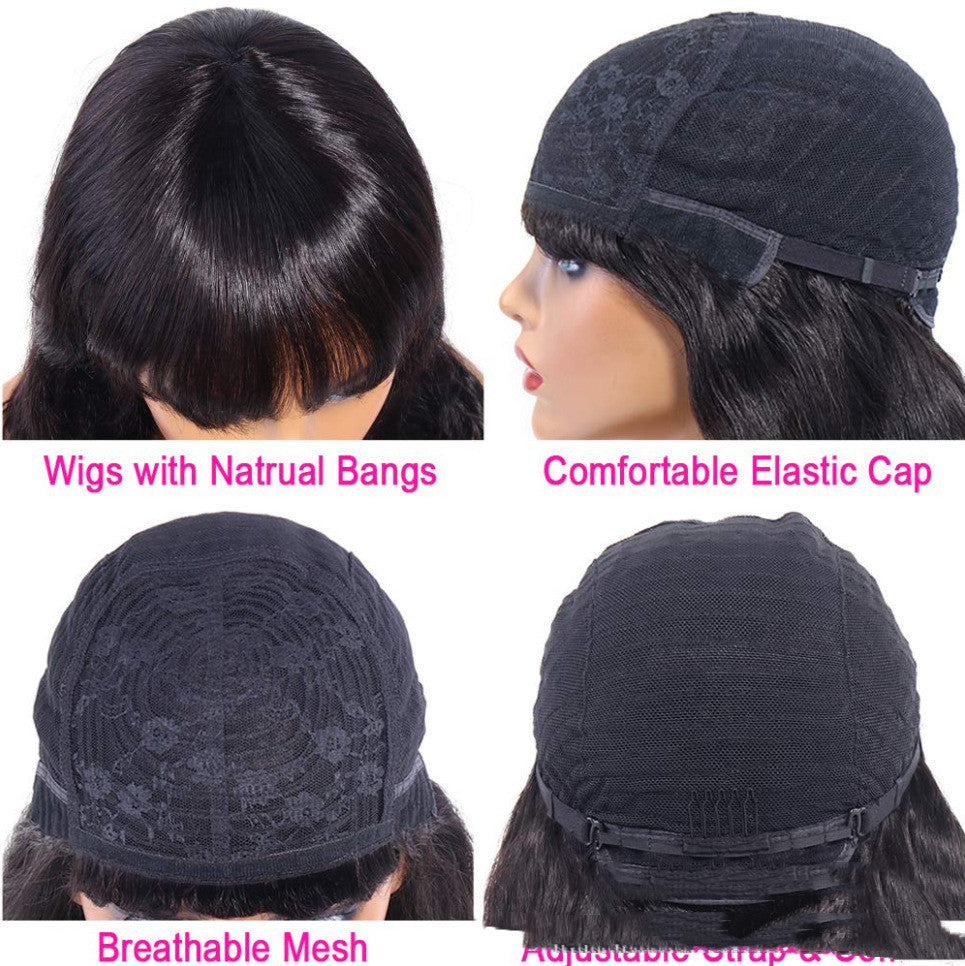 BODY WAVE Pelucas enteras hechas a máquina sin encaje