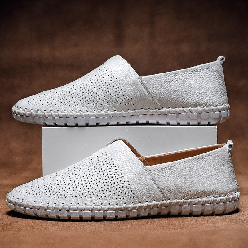 Zapatos de conducir informales, de moda, sin cordones, de corte bajo y transpirables para hombre